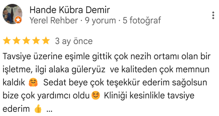 Hande Kübra D. Yorum Resmi